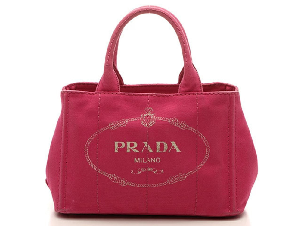 Prada Canapa Tote Bag Canvas Fuschia Pink